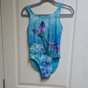 George XL 14 - 16 Girls Blue Turquoise Mermaid One-Piece Swimsuit